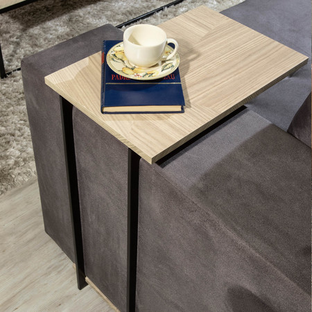 Manhattan Comfort 2-Piece Celine Coffee and Table, Nude Mosaic Wood 2-255351255452